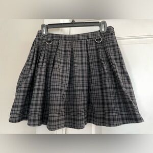 2 for $20 Hot Topic Ring Skirt Plaid Black Gray Goth Pleated S Punk Schoolgirl
